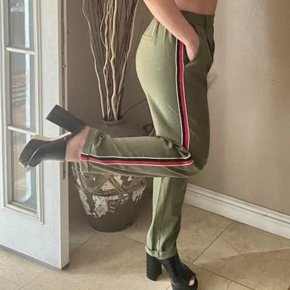 Green Straight Leg Pants